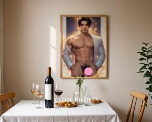 Gay Bedroom Decor Nude Male Figure Dreamy Muscular Guy