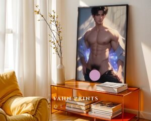 Romantic Nude Male Body Wall Art Handsome Muscular Man Gay