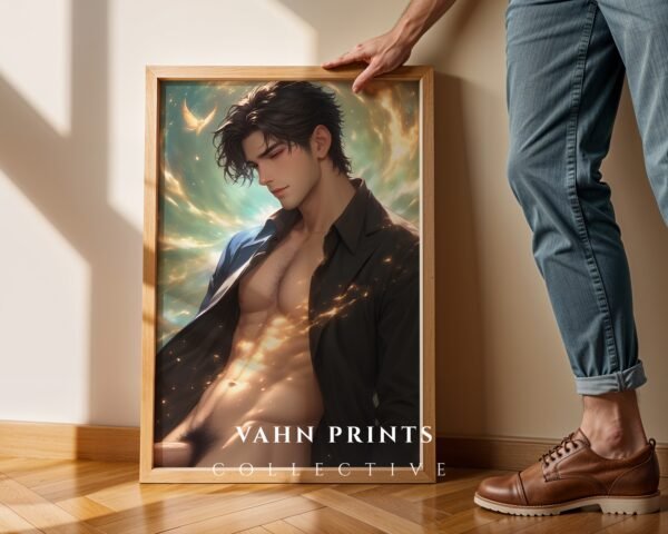 Dream Boyfriend Gay Wall Art Nude Male Body Illustration