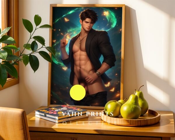 Male Body Wall Art Nude Figure Handsome Muscular Guy Gay