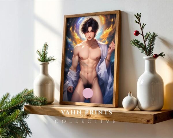 Male Figure Fantasy Art Nude Muscular Guy Gay Printable