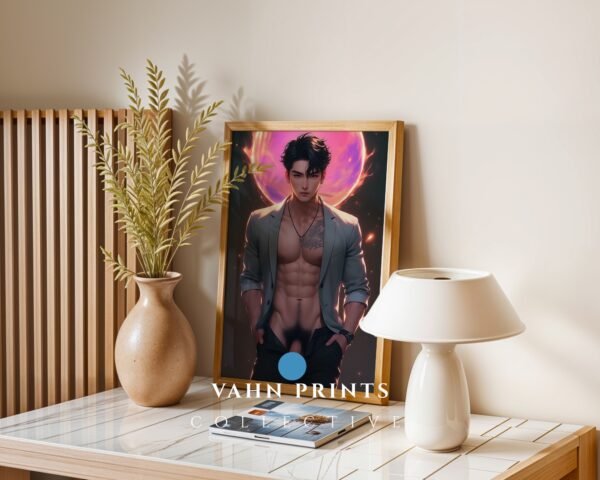Gay Fantasy Bedroom Art Nude Male Figure Handsome Muscular Man
