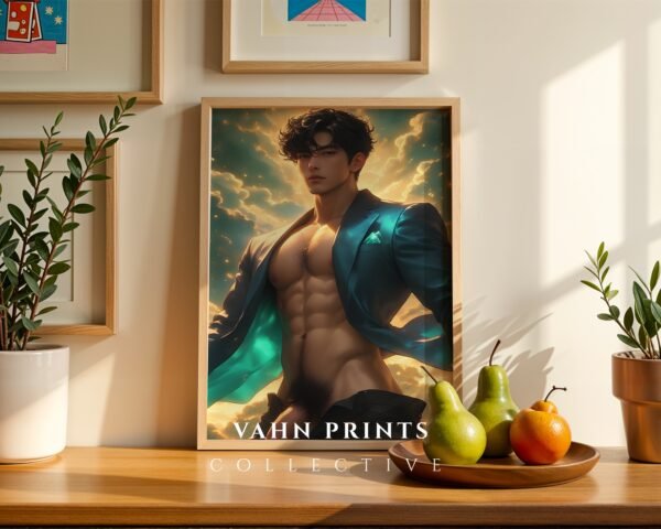 Fantasy Nude Male Wall Art Handsome Muscular Husband Gay Printable
