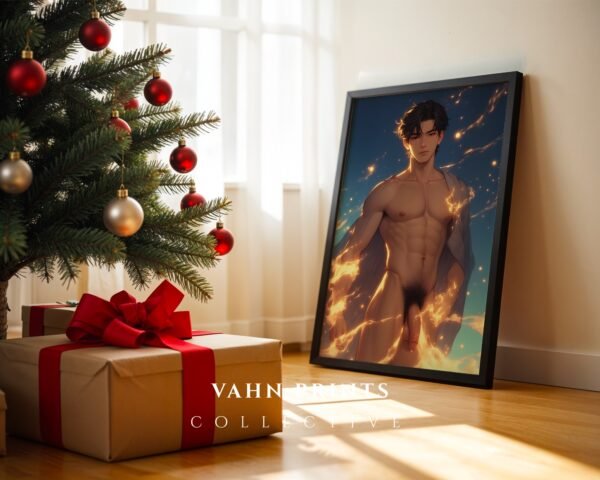 Anime Inspired Nude Male Body Wall Art Gay Printable Decor