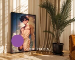 Male Illustration Wall Art Nude Muscular Man Romantic Gay Printable Art