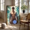 Romantic Nude Male Art Print Handsome Muscular Man Gay Bedroom Poster