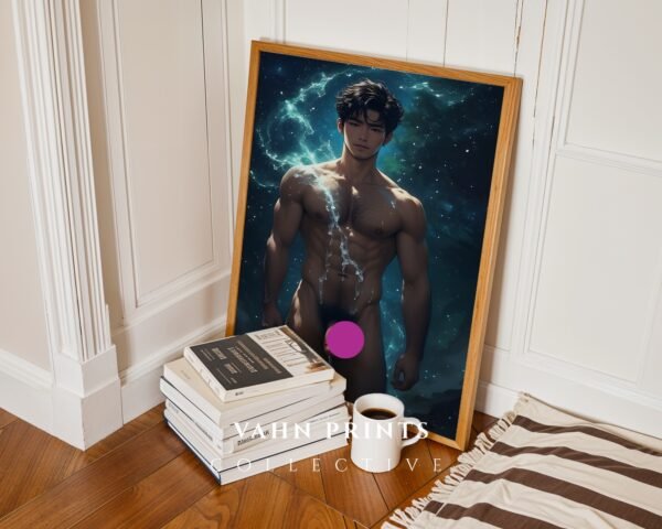 Anime Fantasy Male Wall Art Nude Muscular Guy Dream Boyfriend Gay Digital Art