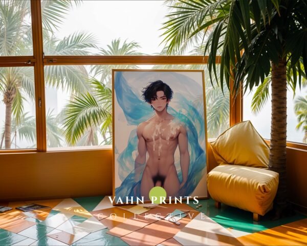 Gay Bedroom Wall Art Nude Male Body Figure Romantic Muscular Man Digital Download