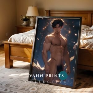 Male Body Line Art Wall Art Nude Muscular Figure Gay Printable Bedroom Decor