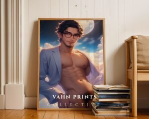 Male Body Art Print Nude Muscular Figure Handsome Man Gay Bedroom Poster Printable Decor