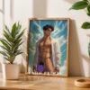 Handsome Nude Man Wall Art Male Body Sketch Muscular Figure Gay Printable Modern Bedroom Decor