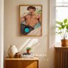 Male Body Figure Wall Art Handsome Muscular Guy Nude Art Gay Romance Printable Poster Modern Bedroom Digital Download
