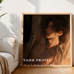 Ethereal Soulmate Husband Wall Art Muscular Male Figure Romantic Printable Anime Boyfriend Digital Download