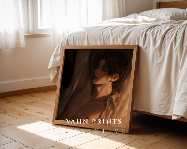 Ethereal Soulmate Husband Wall Art Muscular Male Figure Romantic Printable Anime Boyfriend Digital Download