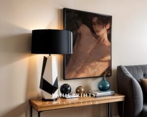 Nude Male Figure Wall Art Minimalist Muscular Man Line Drawing Printable Decor Digital Download