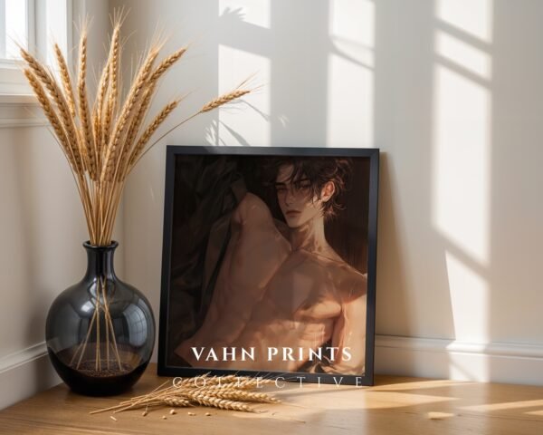 Nude Male Figure Wall Art Minimalist Muscular Man Line Drawing Printable Decor Digital Download