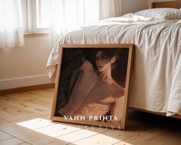 Nude Male Figure Wall Art Minimalist Muscular Man Line Drawing Printable Decor Digital Download