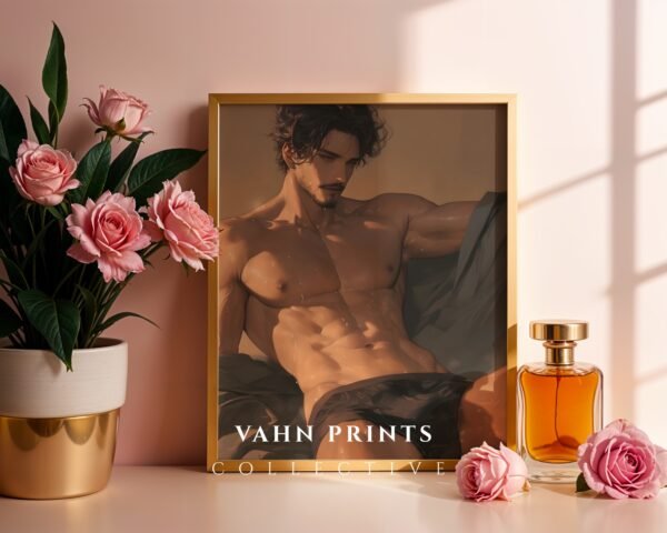 Muscular Male Body Wall Art Print Handsome Man Soulmate Husband Aesthetic Anime Lover Printable Decor