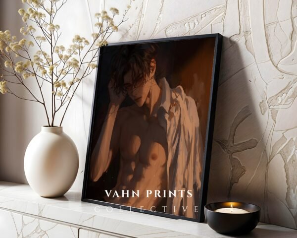 V104c_m10 Handsome Man Art Print Muscular Male Figure Ethereal Soulmate Husband Romantic Wall Art Download