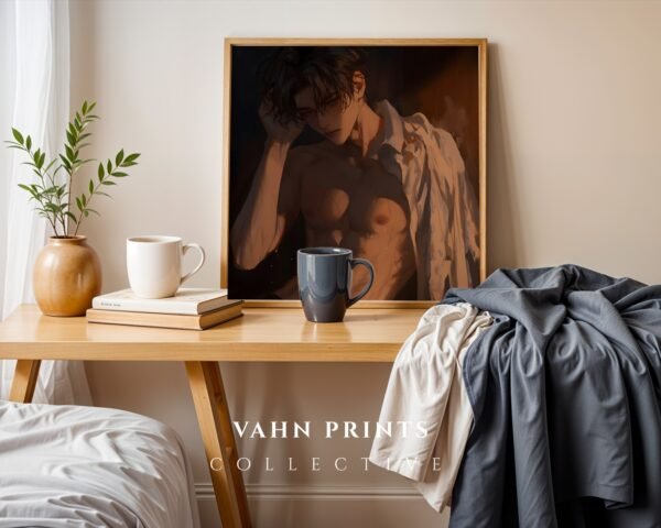 V104c_m3 Handsome Man Art Print Muscular Male Figure Ethereal Soulmate Husband Romantic Wall Art Download