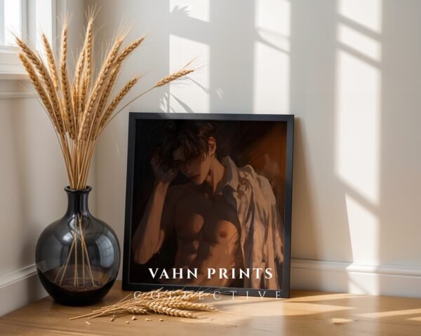V104c_m4 Handsome Man Art Print Muscular Male Figure Ethereal Soulmate Husband Romantic Wall Art Download