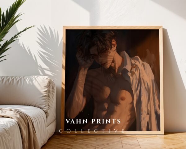 V104c_m6 Handsome Man Art Print Muscular Male Figure Ethereal Soulmate Husband Romantic Wall Art Download