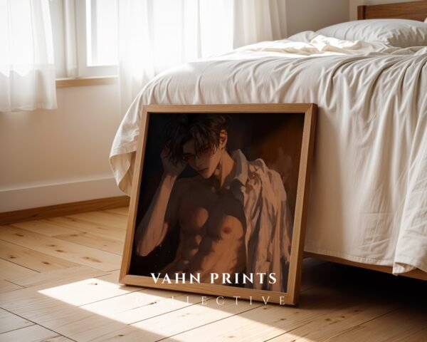 V104c_m7 Handsome Man Art Print Muscular Male Figure Ethereal Soulmate Husband Romantic Wall Art Download