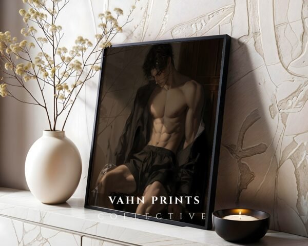 Anime Boyfriend Wall Art Muscular Male Body Soulmate Husband Printable Romantic Digital Poster