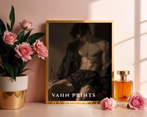 Anime Boyfriend Wall Art Muscular Male Body Soulmate Husband Printable Romantic Digital Poster