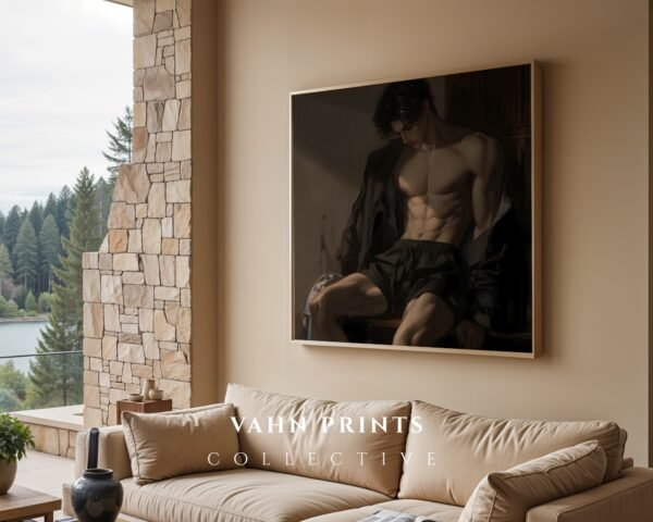 Anime Boyfriend Wall Art Muscular Male Body Soulmate Husband Printable Romantic Digital Poster