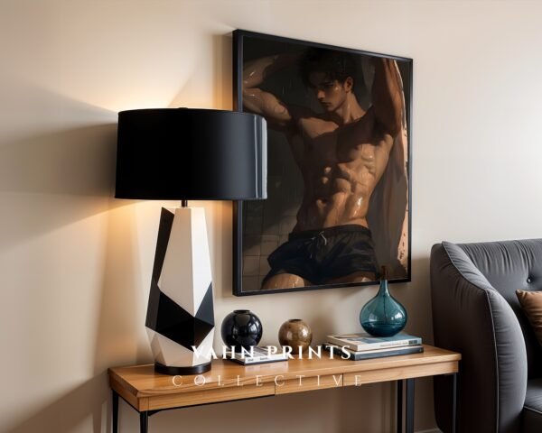 Romantic Male Figure Wall Art Handsome Muscular Man Ethereal Lover Printable Download