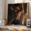 Romantic Male Figure Wall Art Handsome Muscular Man Ethereal Lover Printable Download