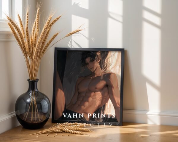 Soulmate Husband Wall Art Muscular Handsome Man Anime Inspired Romantic Printable Art