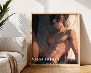 Soulmate Husband Wall Art Muscular Handsome Man Anime Inspired Romantic Printable Art