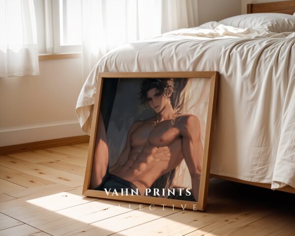 Soulmate Husband Wall Art Muscular Handsome Man Anime Inspired Romantic Printable Art