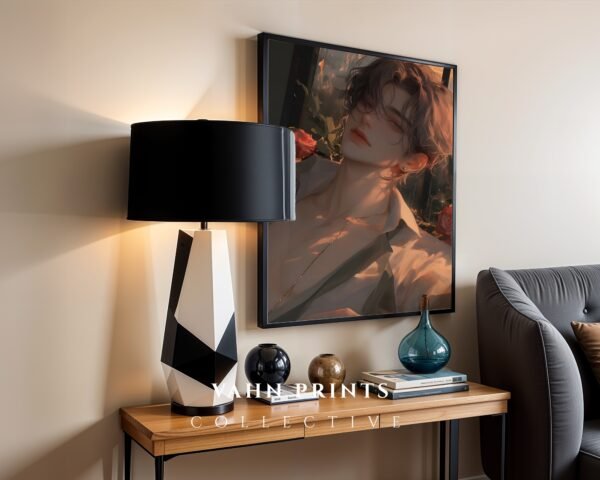 Anime Style Male Figure Wall Art Muscular Handsome Man Romantic Printable Download