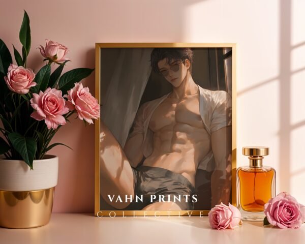 V111c_m2 Handsome Muscular Man Wall Art Soulmate Lover Ethereal Romantic Digital Print