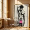 Minimalist Male Nude Wall Art Muscular Body Line Sketch Digital Art Print