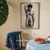 Minimalist Male Nude Wall Art Muscular Body Line Sketch Digital Art Print