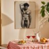 Minimalist Male Nude Wall Art Muscular Body Line Sketch Digital Art Print