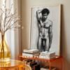 Minimalist Male Nude Wall Art Muscular Body Line Sketch Digital Art Print