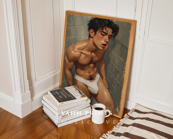 Handsome Naked Man Wall Art Contemporary Male Figure Line Drawing Download