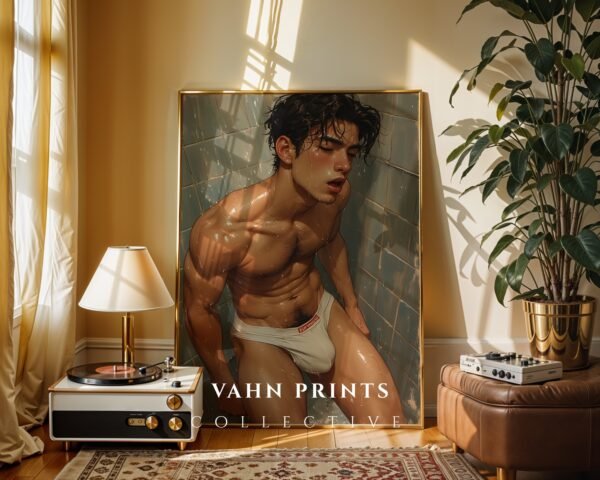 Handsome Naked Man Wall Art Contemporary Male Figure Line Drawing Download