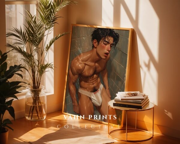 Handsome Naked Man Wall Art Contemporary Male Figure Line Drawing Download