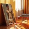 Male Body Figure Line Art Print Nude Muscular Man Minimalist Wall Decor