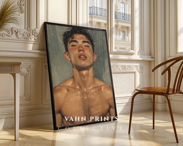 Modern Male Nude Sketch Wall Art Printable Masculine Figure Illustration