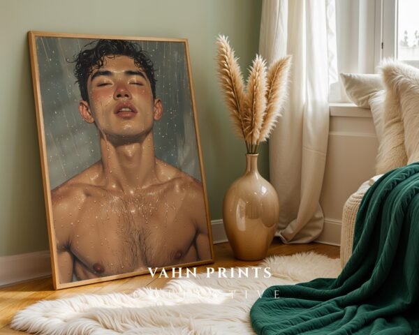 Modern Male Nude Sketch Wall Art Printable Masculine Figure Illustration