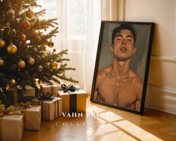 Modern Male Nude Sketch Wall Art Printable Masculine Figure Illustration