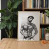 Nude Masculine Figure Wall Art Handsome Male Sketch Modern Decor