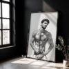 Nude Masculine Figure Wall Art Handsome Male Sketch Modern Decor